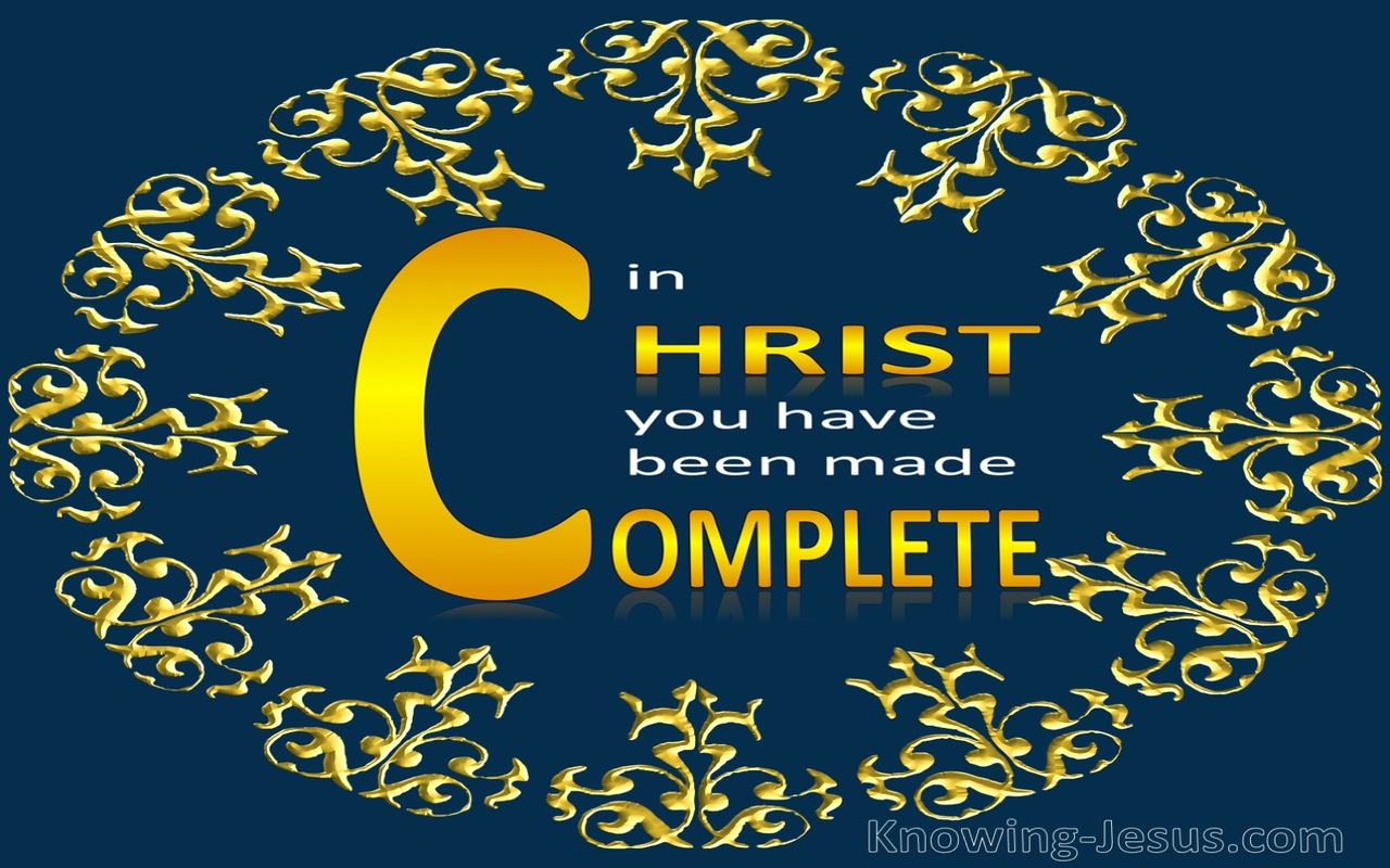Colossians 2:10 You Are Complete In Christ (navy)